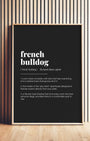 Definition Poster of French<br />Bulldog on Midnight Ink background