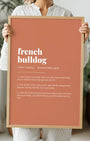 Definition Poster of French<br />Bulldog on Terracotta background