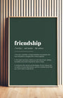 Definition Poster of Friendship on Emerald background