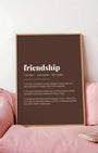 Definition Poster of Friendship on Espresso background