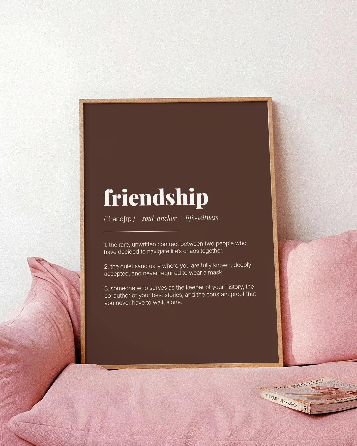 Definition Poster of Friendship on Espresso background