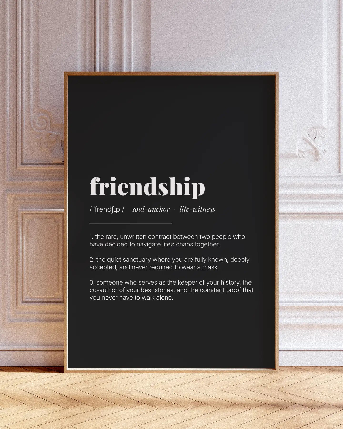 Definition Poster of Friendship on Midnight Ink background
