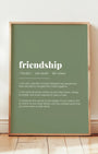 Definition Poster of Friendship on Sage Green background