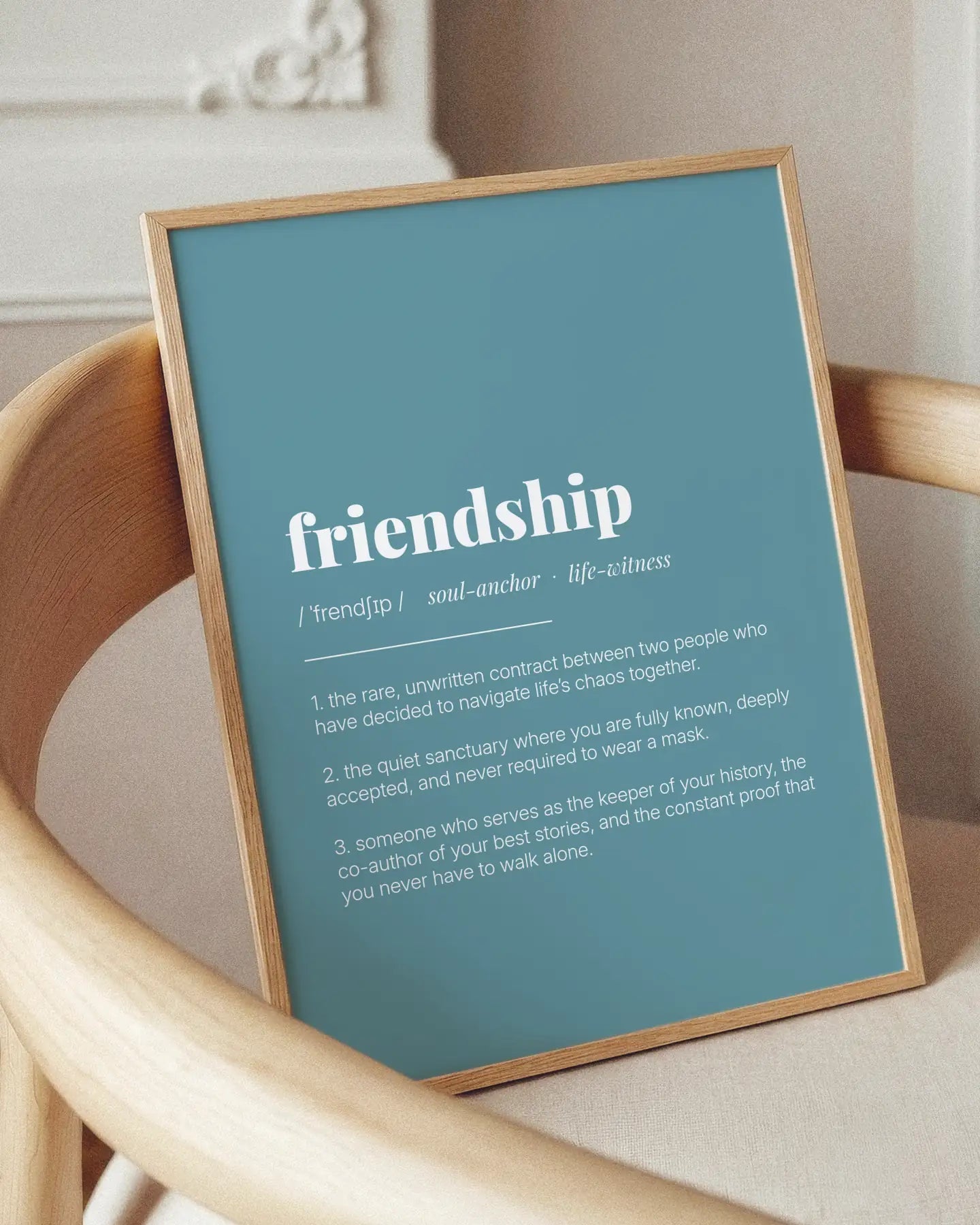 Definition Poster of Friendship on Sea Glass background