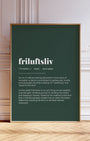 Definition Poster of Friluftsliv on Emerald background