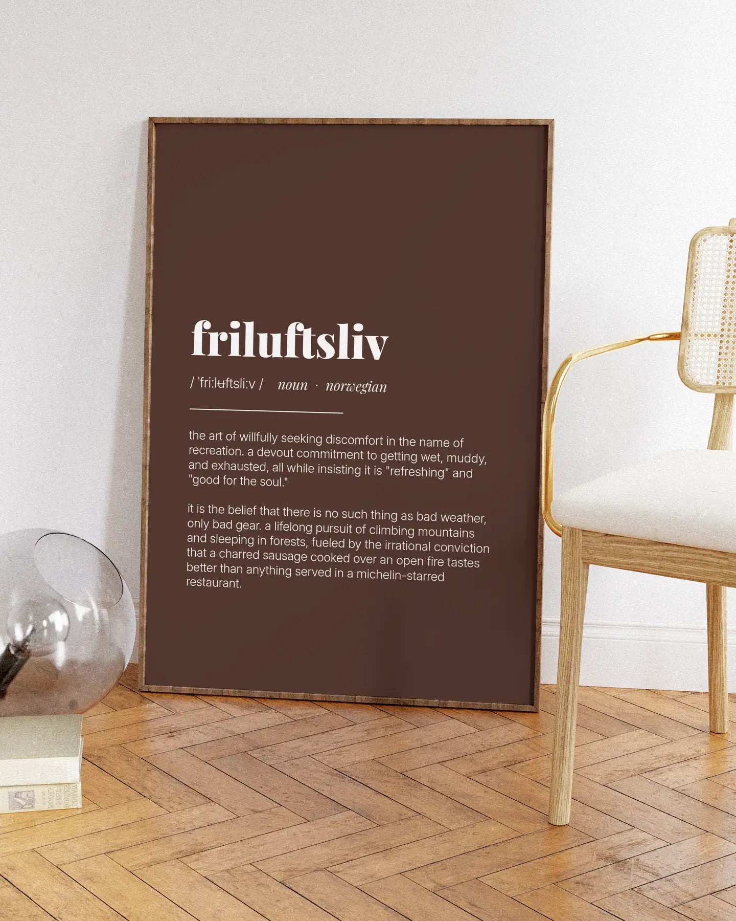 Definition Poster of Friluftsliv on Espresso background