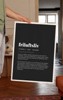 Definition Poster of Friluftsliv on Midnight Ink background