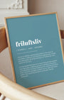 Definition Poster of Friluftsliv on Sea Glass background