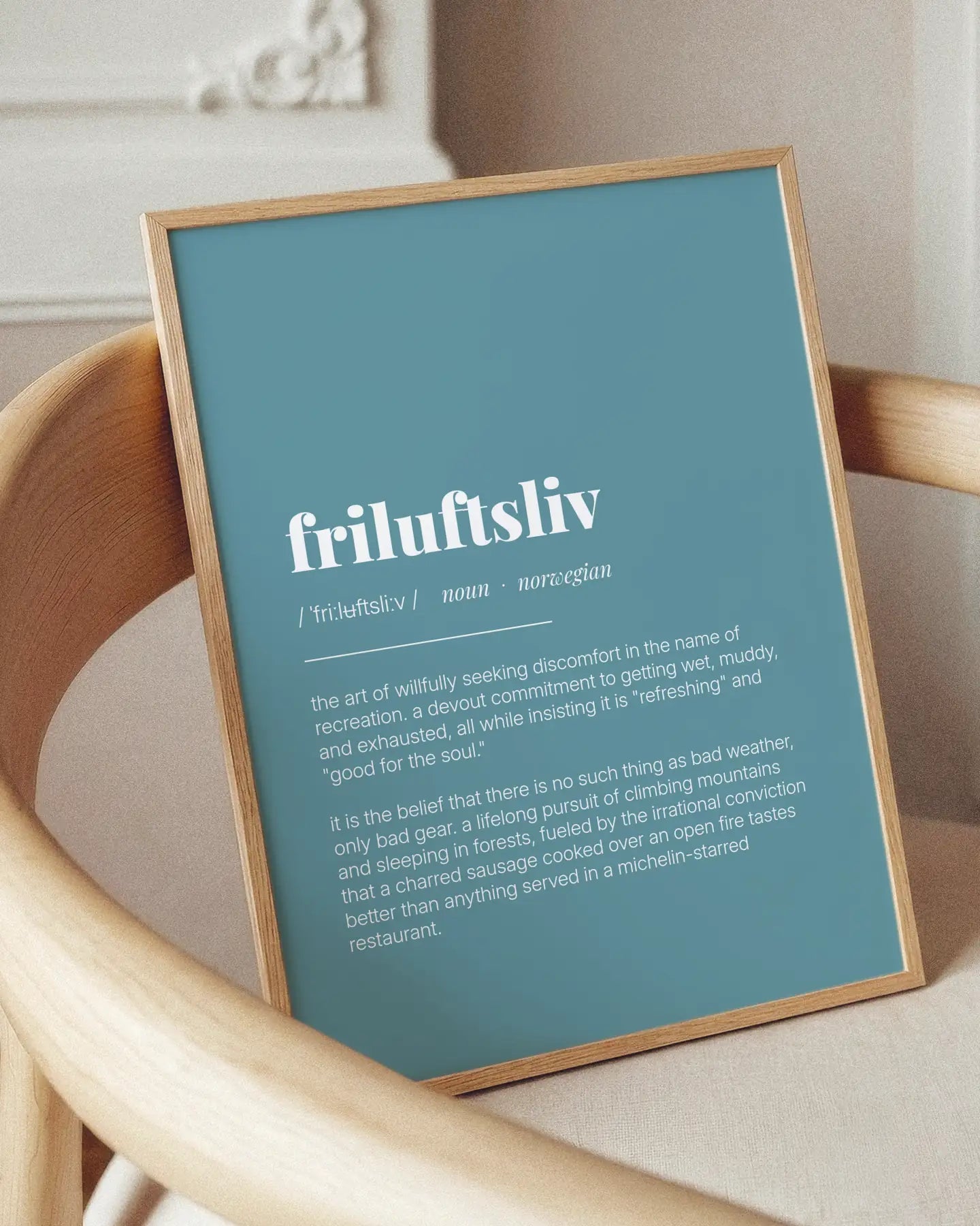 Definition Poster of Friluftsliv on Sea Glass background