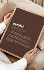 Definition Poster of Gemini on Espresso background
