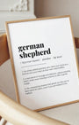 Definition Poster of German<br />Shepherd on Gallery White background