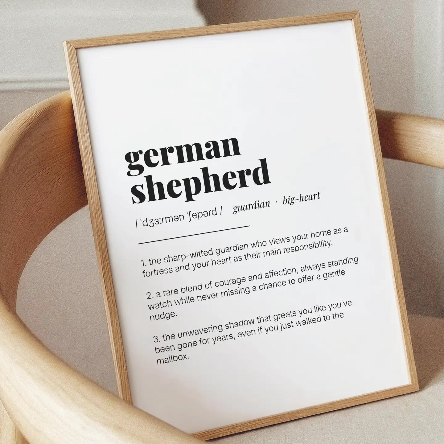 Definition Poster of German<br />Shepherd on Gallery White background