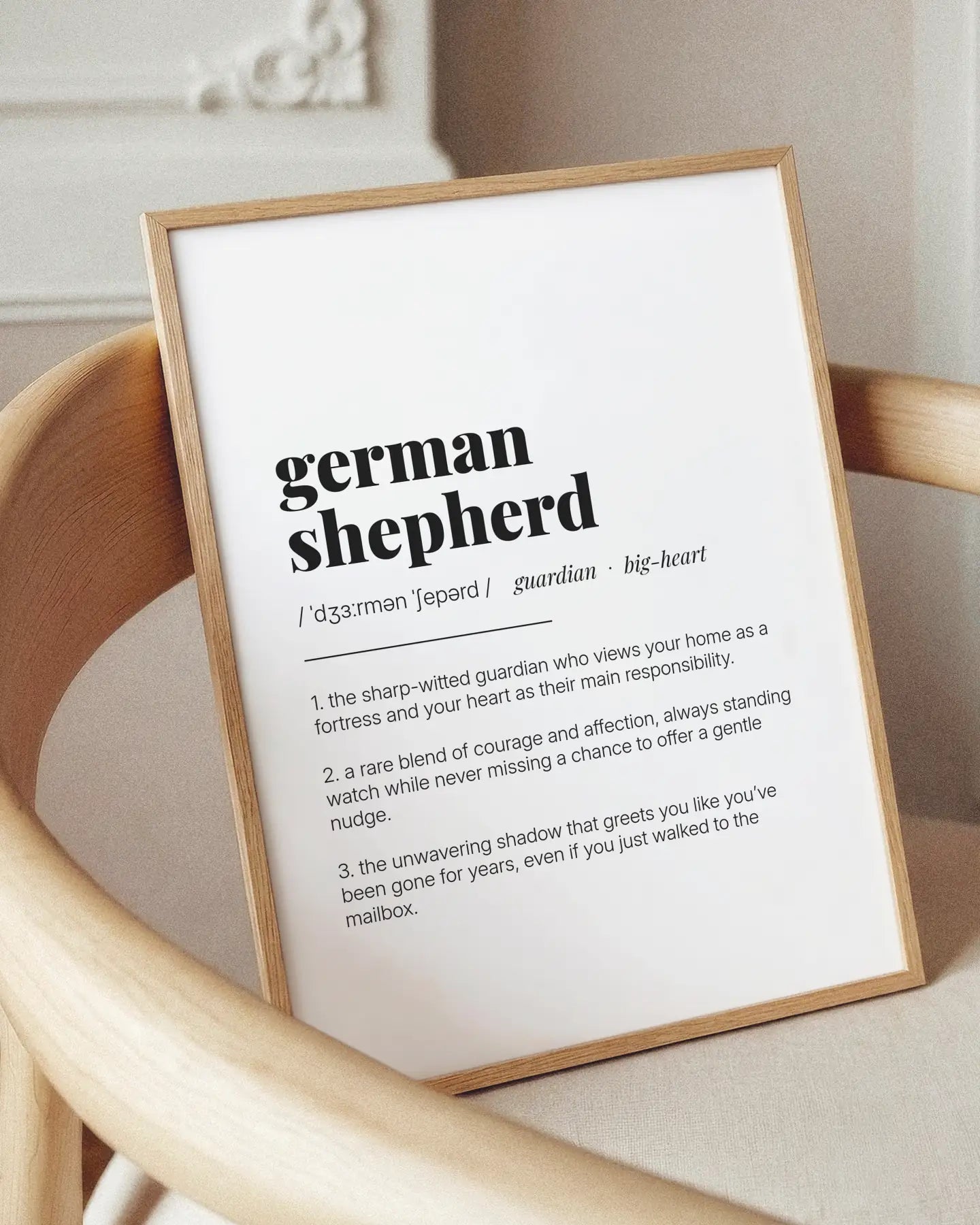 Definition Poster of German<br />Shepherd on Gallery White background