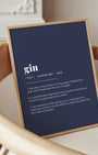 Definition Poster of Gin on Deep Navy background