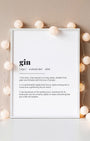 Definition Poster of Gin on Gallery White background