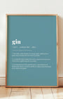 Definition Poster of Gin on Sea Glass background