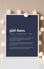 Definition Poster of Girl-Boss on Deep Navy background