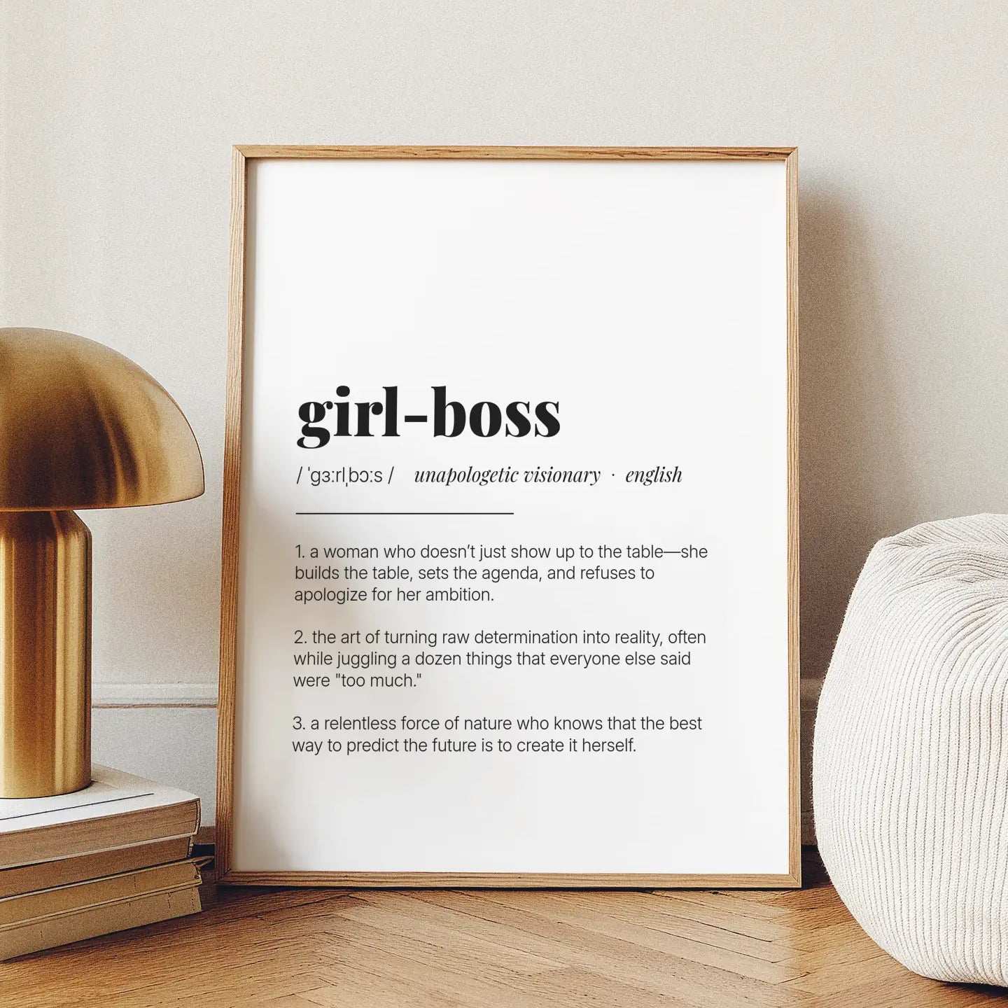Definition Poster of Girl-Boss on Gallery White background