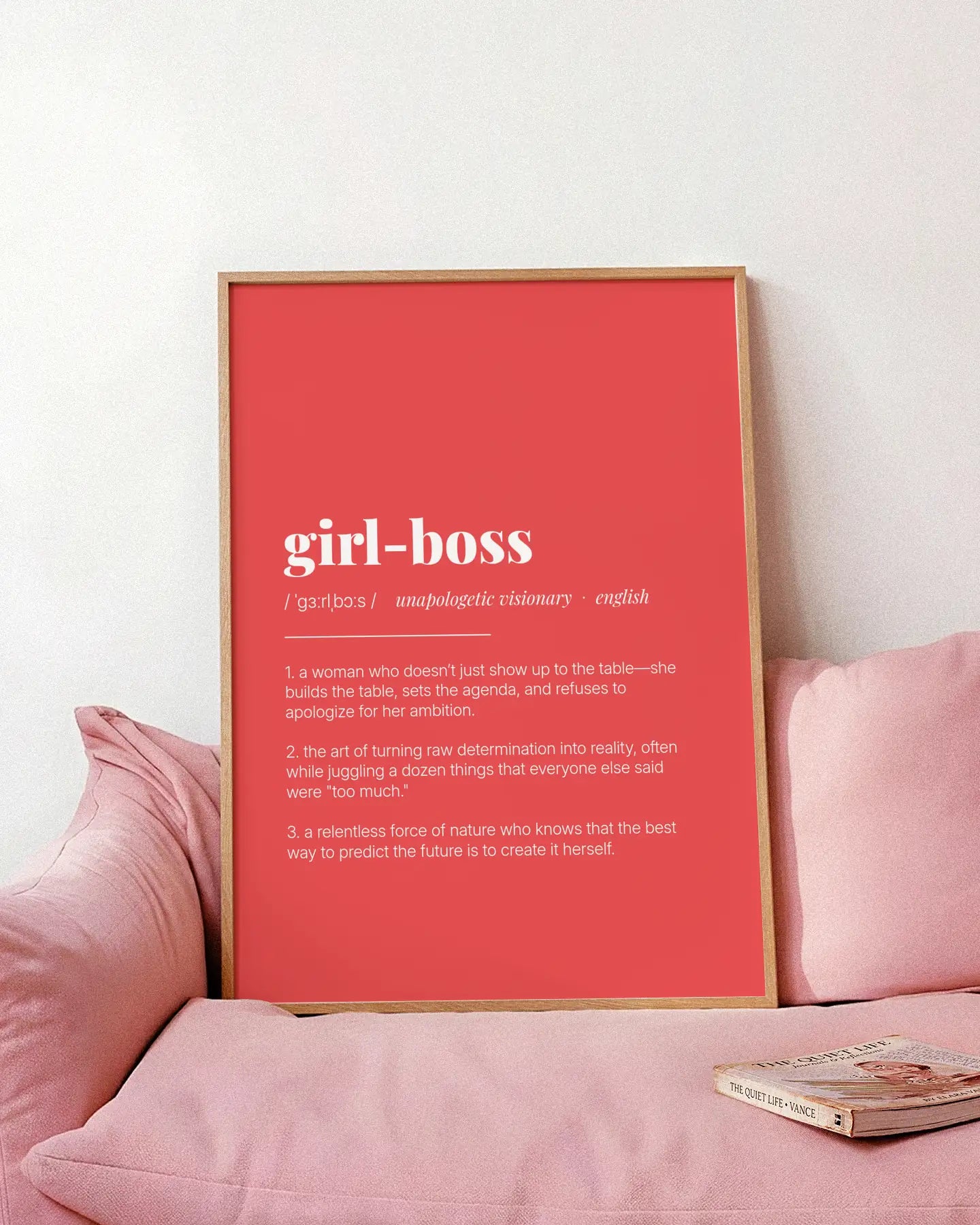 Definition Poster of Girl-Boss on Strawberry background