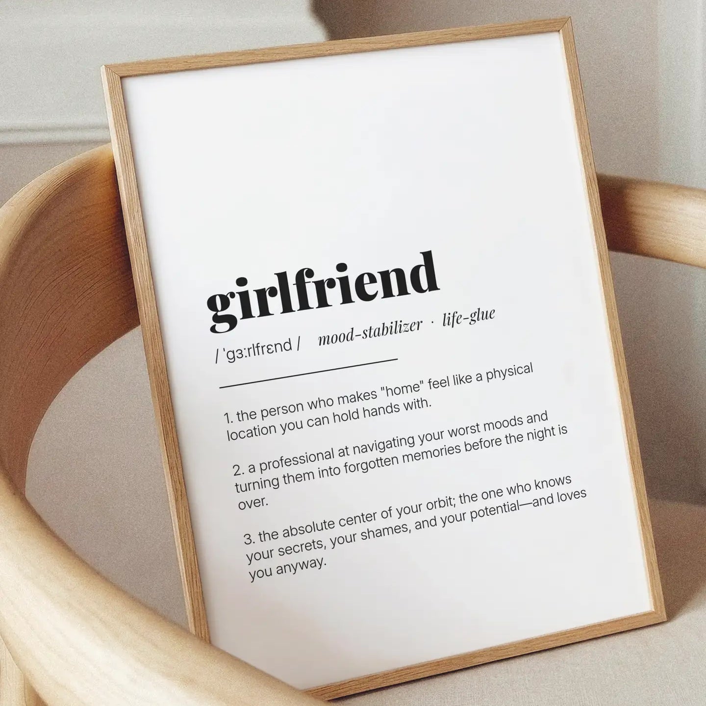Definition Poster of Girlfriend on Gallery White background