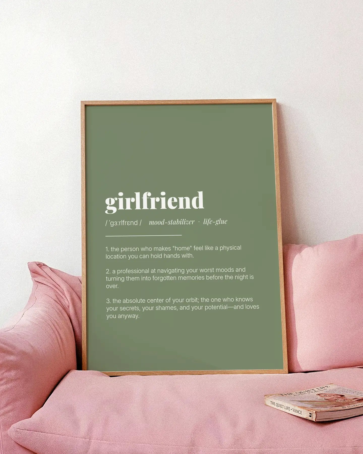 Definition Poster of Girlfriend on Sage Green background