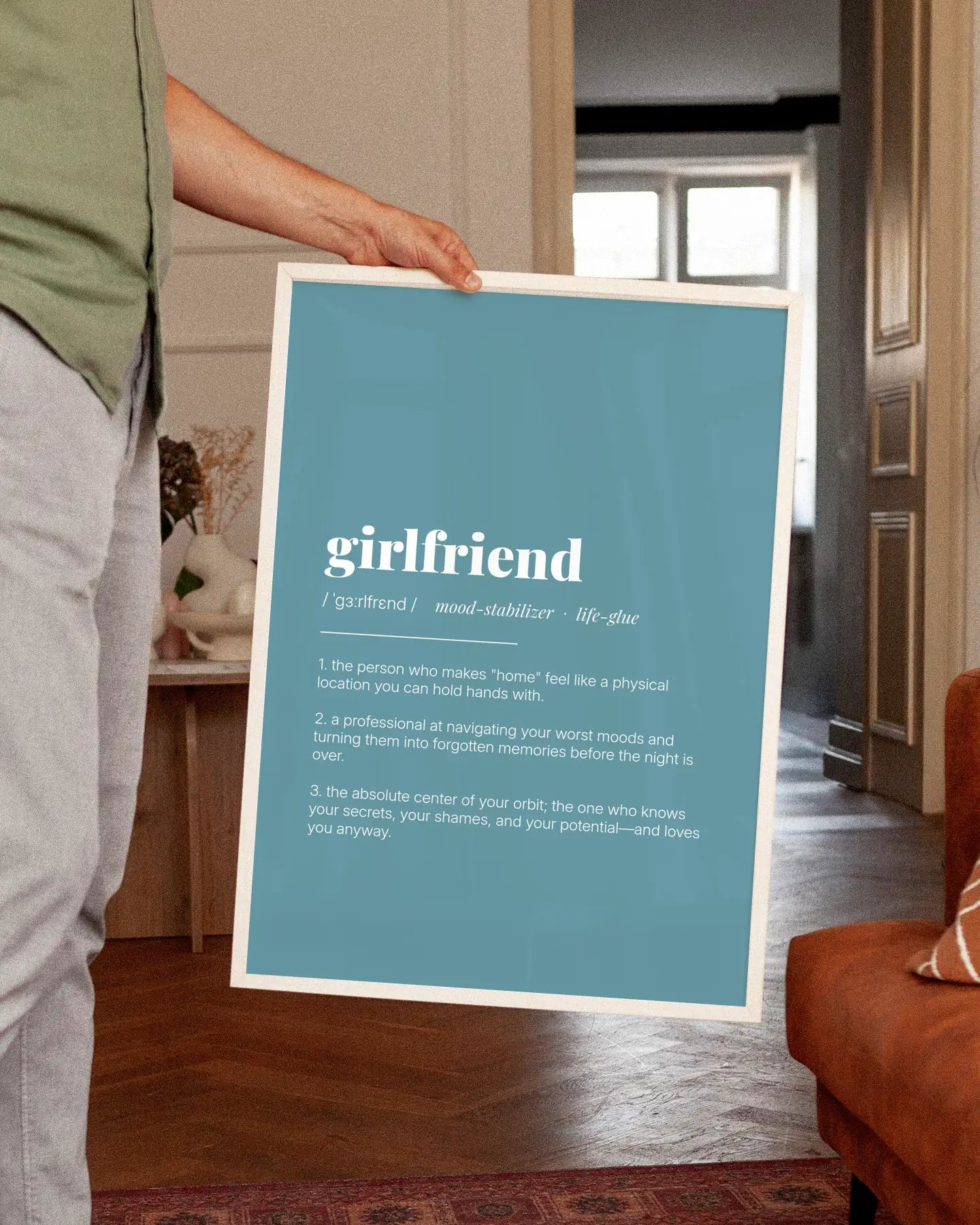 Definition Poster of Girlfriend on Sea Glass background