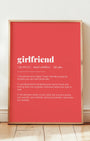 Definition Poster of Girlfriend on Strawberry background