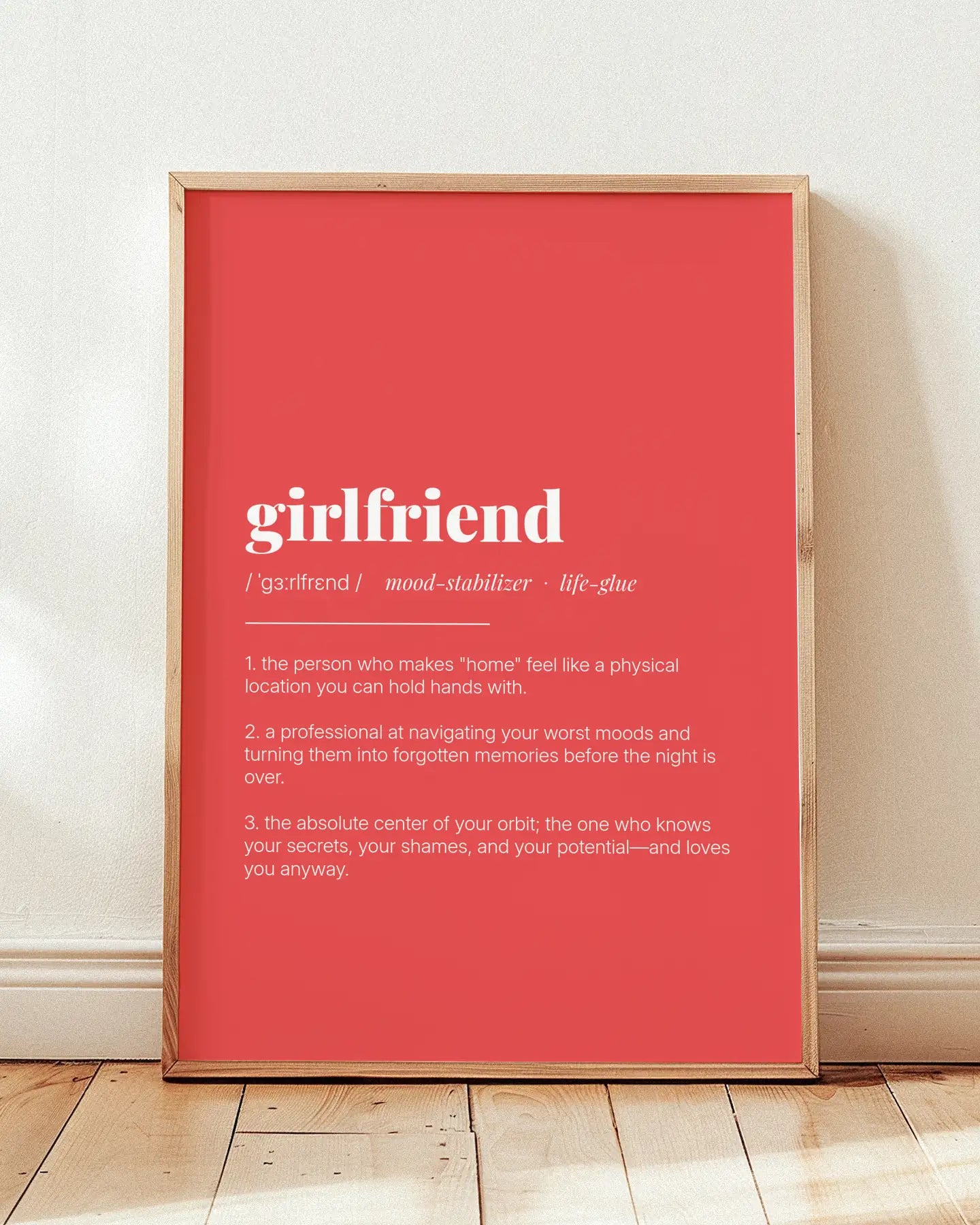 Definition Poster of Girlfriend on Strawberry background