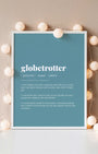 Definition Poster of Globetrotter on Sea Glass background