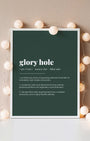 Definition Poster of Glory Hole on Emerald background