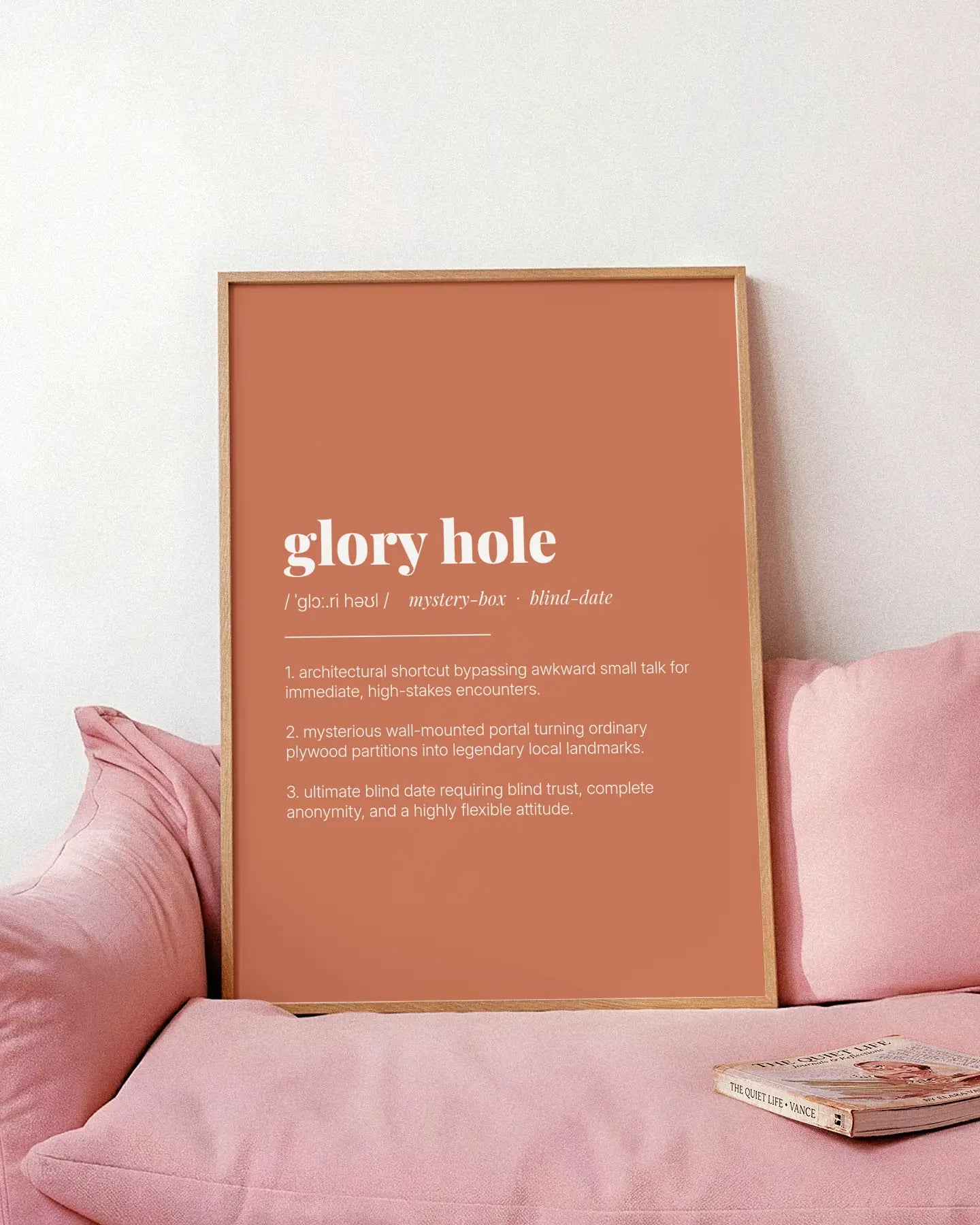 Definition Poster of Glory Hole on Terracotta background