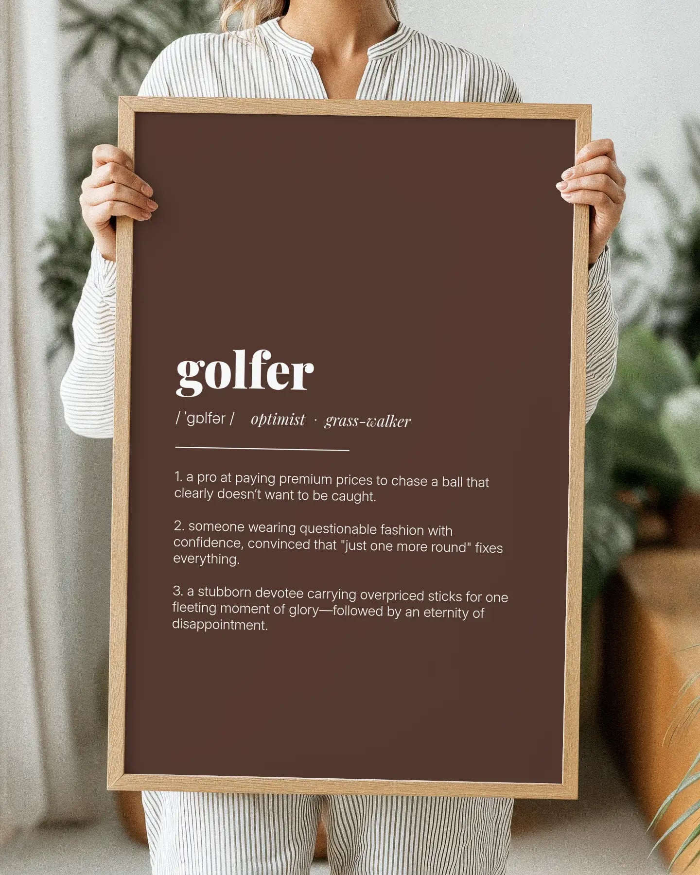 Definition Poster of Golfer on Espresso background