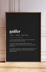 Definition Poster of Golfer on Midnight Ink background