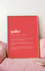 Definition Poster of Golfer on Strawberry background