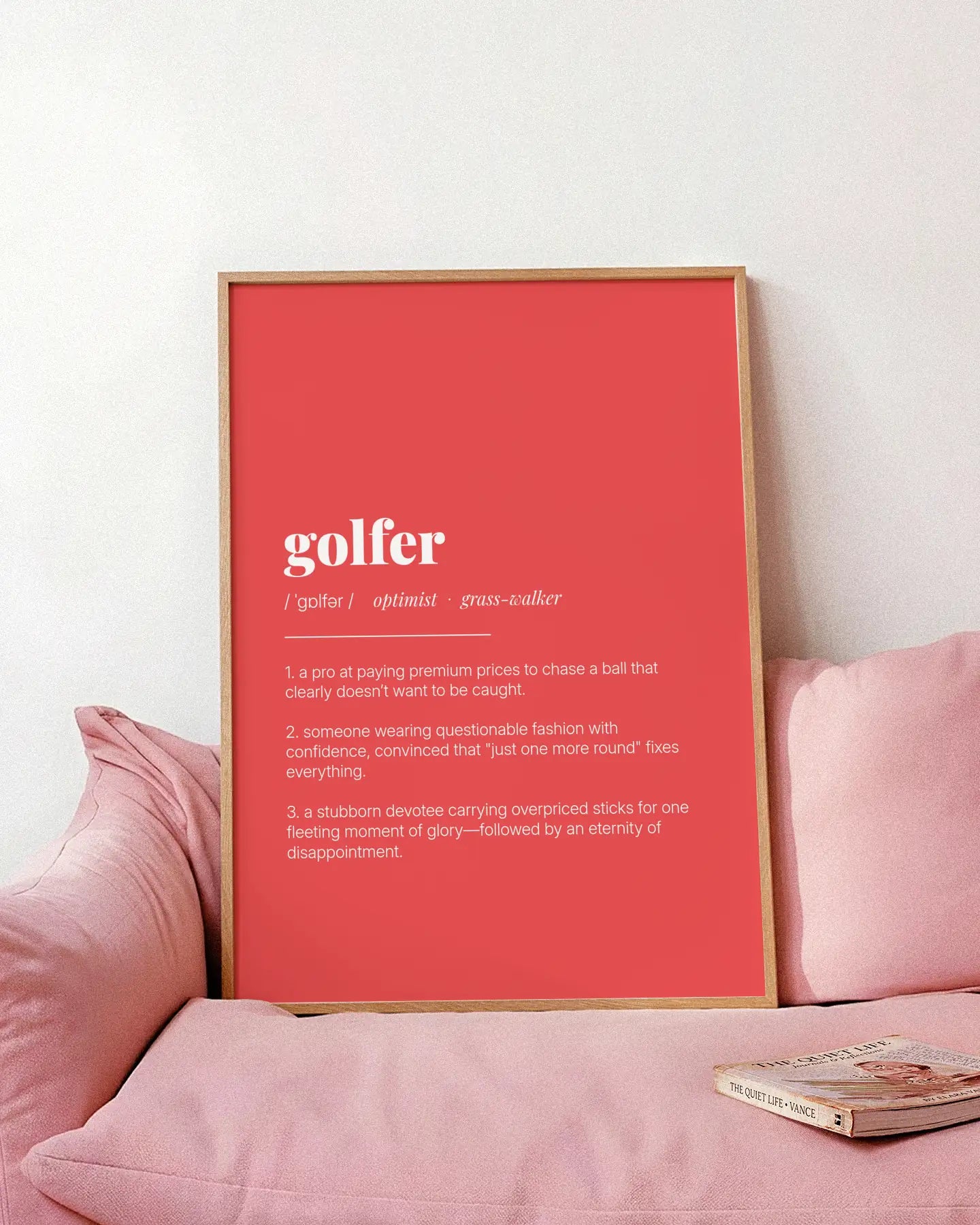 Definition Poster of Golfer on Strawberry background