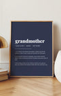 Definition Poster of Grandmother on Deep Navy background