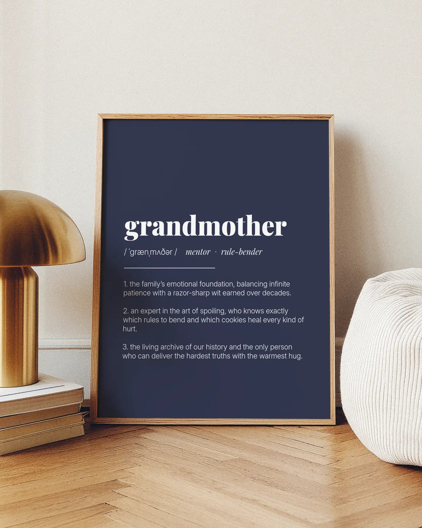 Definition Poster of Grandmother on Deep Navy background