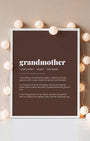 Definition Poster of Grandmother on Espresso background