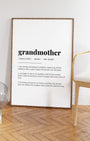 Definition Poster of Grandmother on Gallery White background