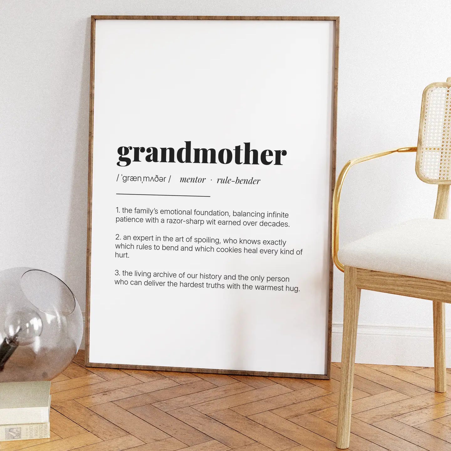 Definition Poster of Grandmother on Gallery White background