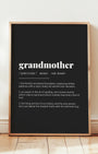 Definition Poster of Grandmother on Midnight Ink background