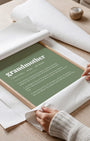 Definition Poster of Grandmother on Sage Green background