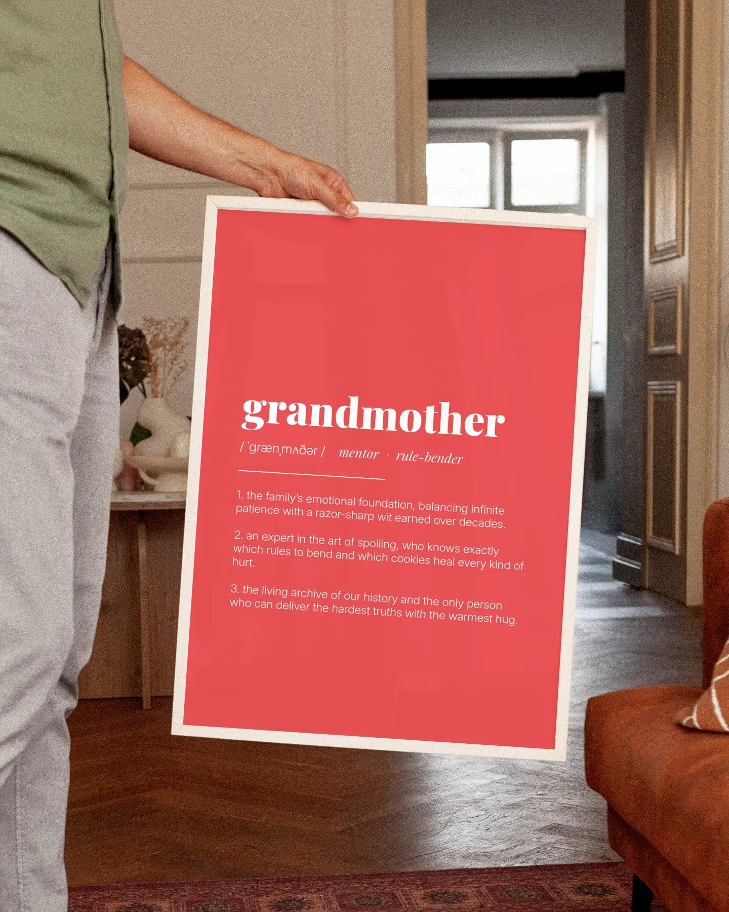 Definition Poster of Grandmother on Strawberry background