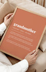 Definition Poster of Grandmother on Terracotta background