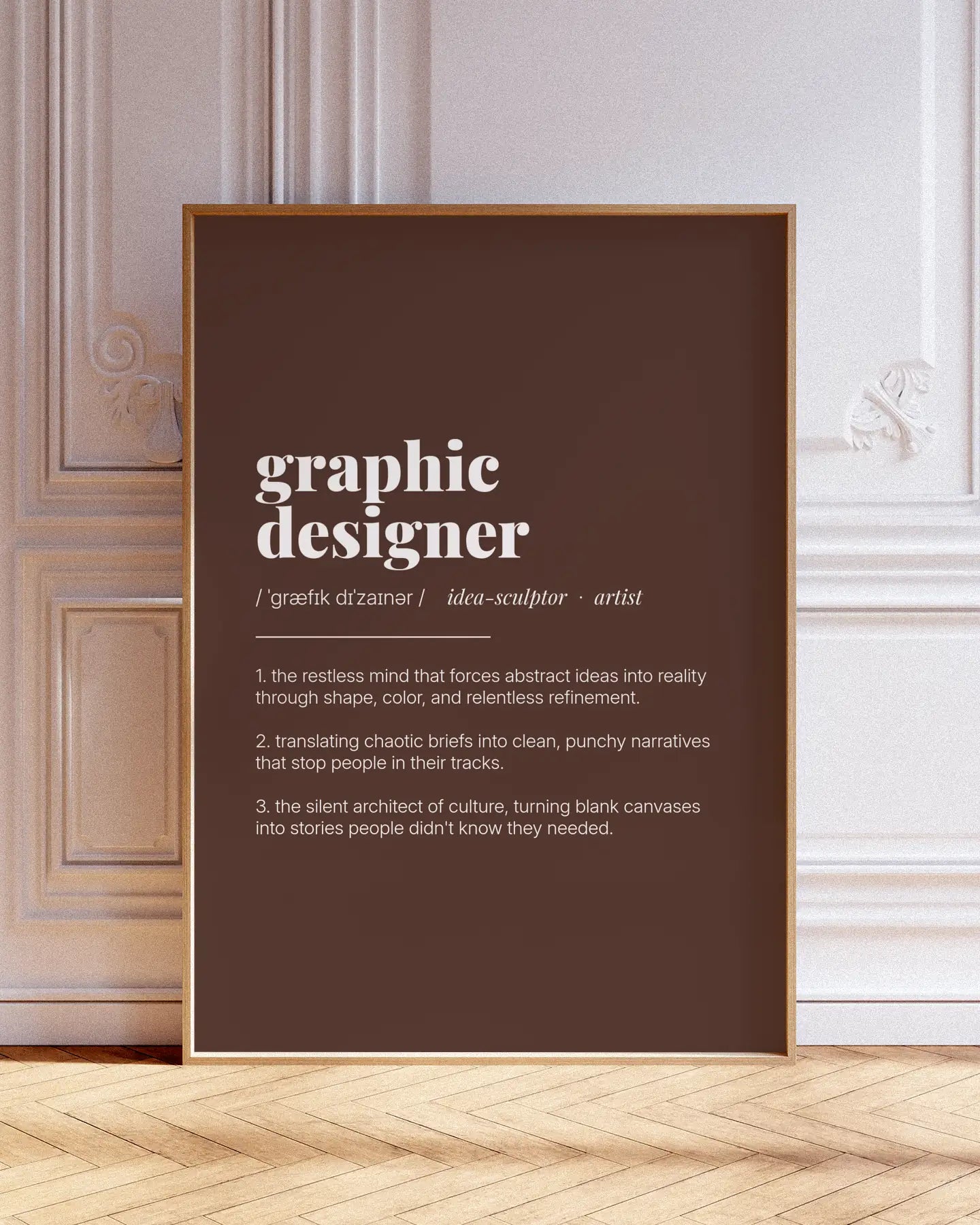 Definition Poster of Graphic<br />Designer on Espresso background