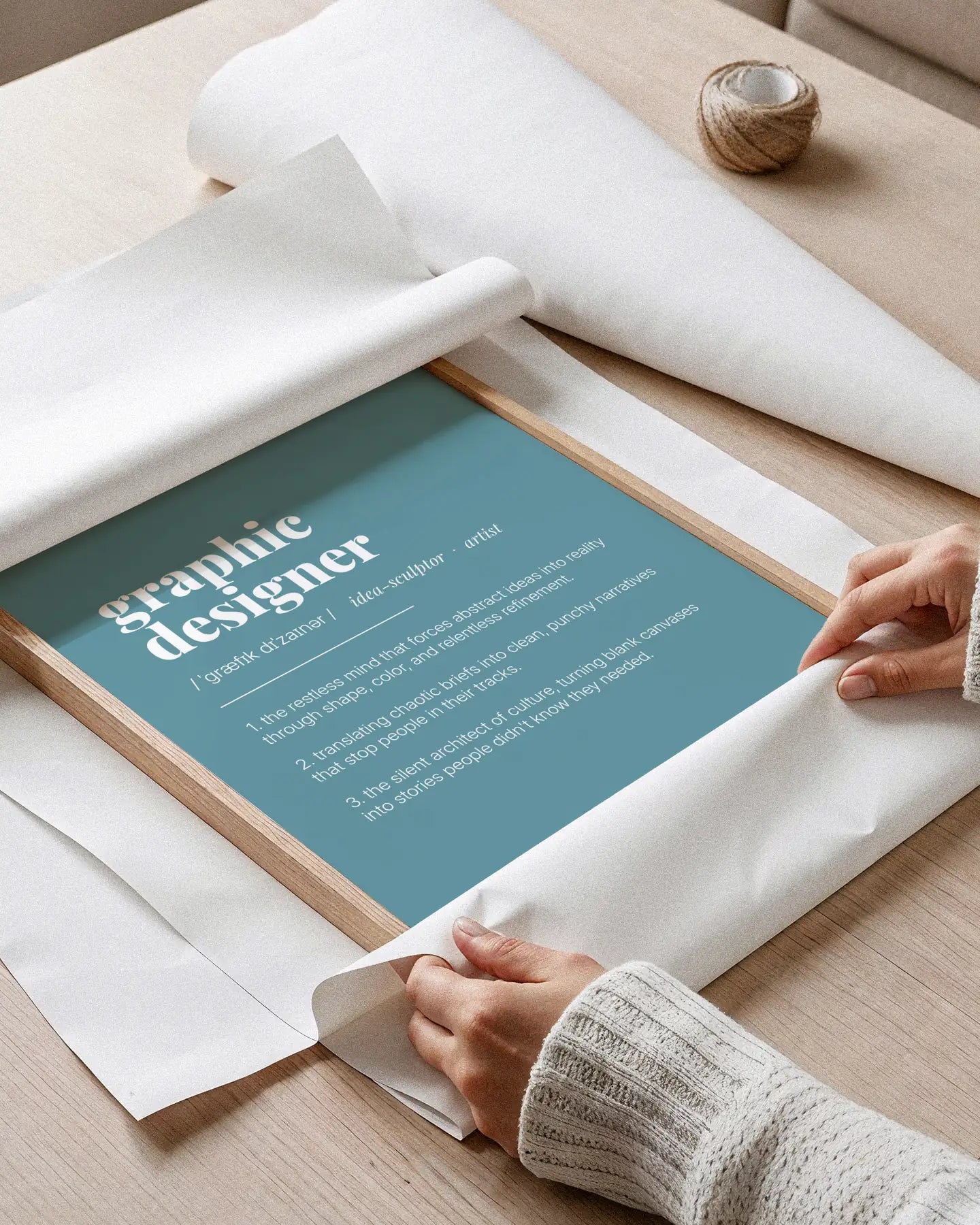 Definition Poster of Graphic<br />Designer on Sea Glass background