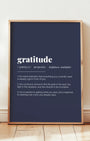 Definition Poster of Gratitude on Deep Navy background