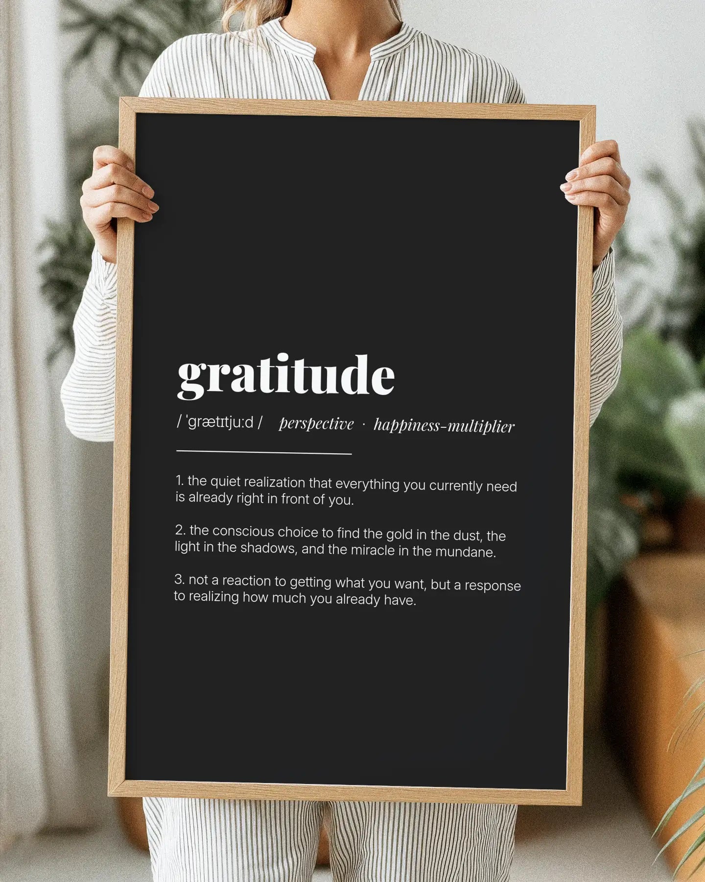 Definition Poster of Gratitude on Midnight Ink background