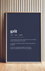 Definition Poster of Grit on Deep Navy background