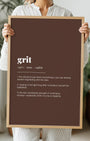 Definition Poster of Grit on Espresso background